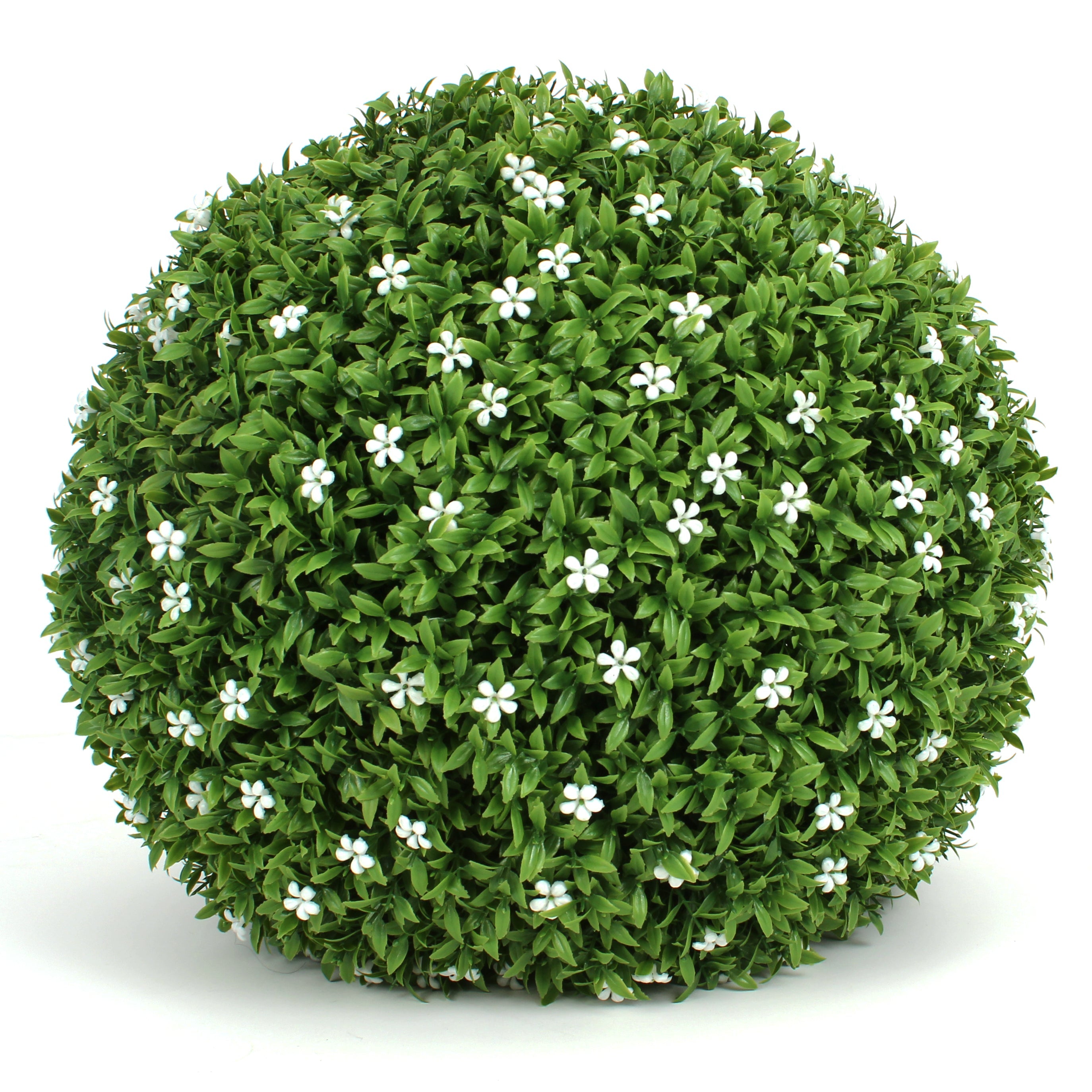 15 Large White Flower Topiary Ball – 3rd Street Inn Greenery