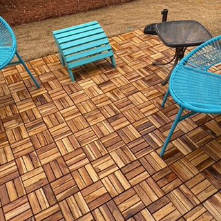 Natural Acacia Checkered Deck Tiles