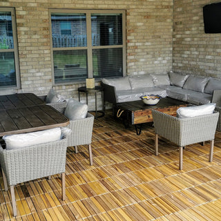 Natural Acacia Straight Deck Tiles
