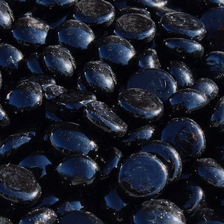Black Reflective Tempered Fire Glass Beads