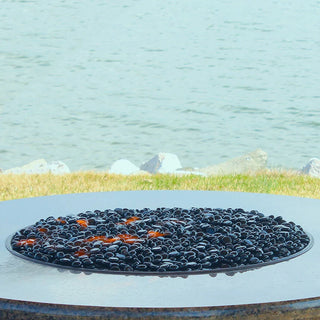 Black Reflective Tempered Fire Glass Beads