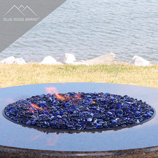Dark Blue Reflective Fire Glass Beads