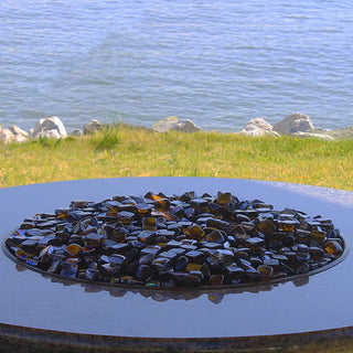 Amber Reflective Fire Glass Cubes