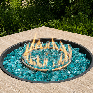 Aqua Blue Reflective Fire Glass Cubes