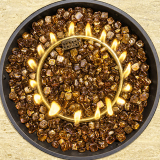 Amber Reflective Fire Glass Cubes