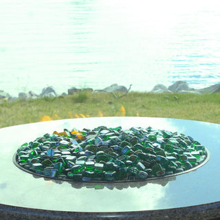 Green Reflective Fire Glass Cubes