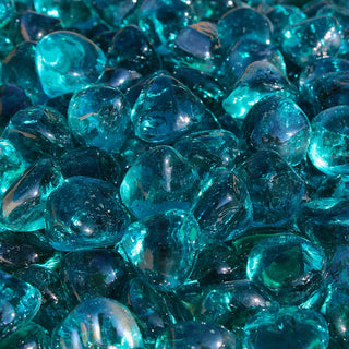 Aqua Reflective Fire Glass Diamonds