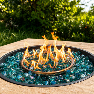 Aqua Reflective Fire Glass Diamonds