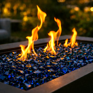 Dark Blue Reflective Fire Glass Diamonds
