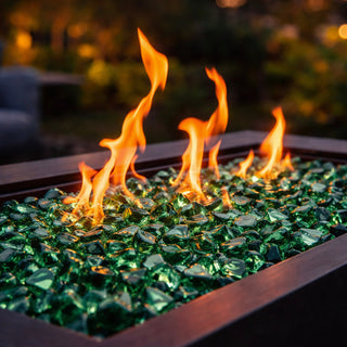 Green Reflective Fire Glass Cubes