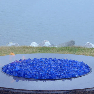 Sky Blue Non-Reflective Tempered Fire Glass