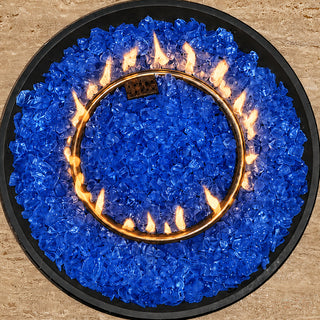 Sky Blue Non-Reflective Tempered Fire Glass