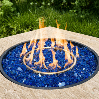 Cobalt Blue Reflective Tempered Fire Glass