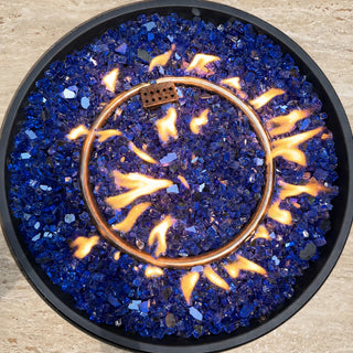 Cobalt Blue Reflective Tempered Fire Glass