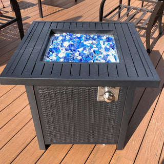 Light Blue Non-Reflective Tempered Fire Glass