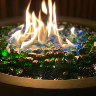 Green Reflective Fire Glass Cubes