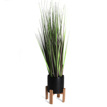 Load image into Gallery viewer, Large Artificial Grass Plant with Mid Century Plant Stand
