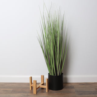 Large Artificial Grass Plant with Mid Century Plant Stand
