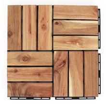 Load image into Gallery viewer, Natural Acacia Checkered Deck Tiles
