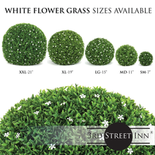 Load image into Gallery viewer, White Flower Topiary Ball Assortment - 11&quot;, 15&quot;, 19&quot;
