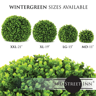 Wintergreen Topiary Ball Assortment - 11", 15", 17"