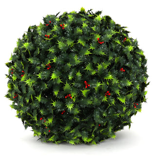 15" Large Holly Topiary Ball