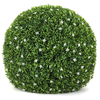 21"  XXL White Flower Topiary Ball