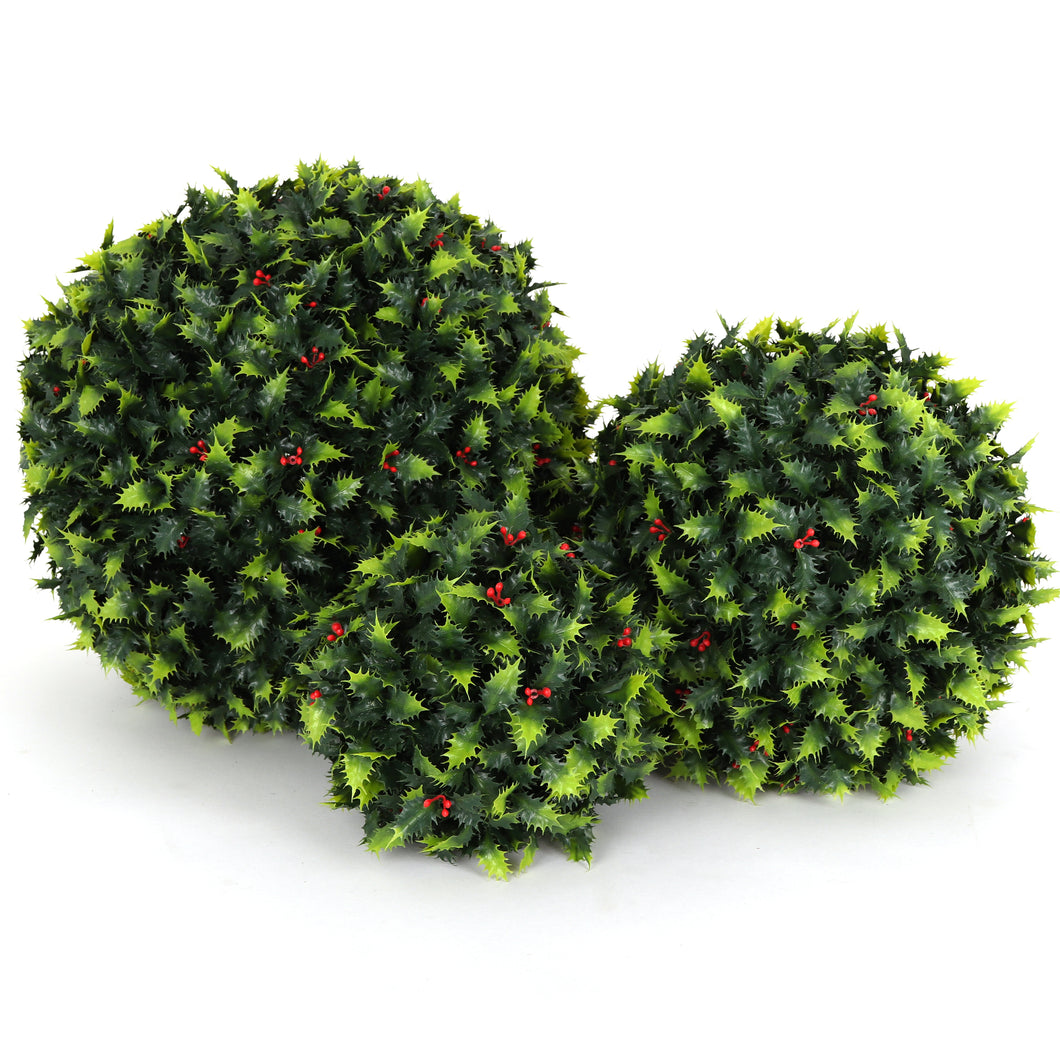 Holly Topiary Ball Assortment - 7