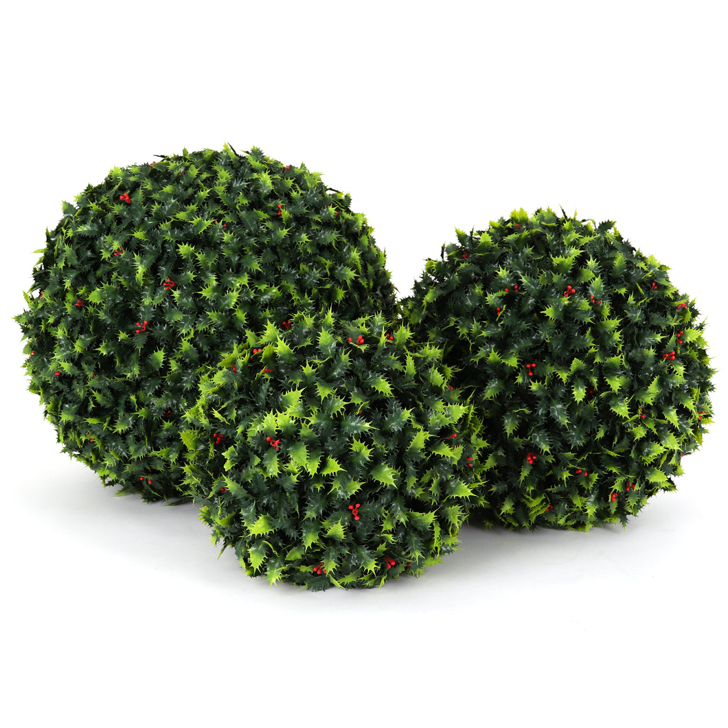 Holly Topiary Ball Assortment - 11