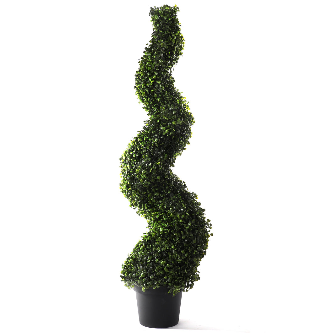 4' Artificial Boxwood Spiral Topiary Tree
