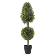 Load image into Gallery viewer, 4&#39; Artificial Cypress Pinnacle Topiary Tree
