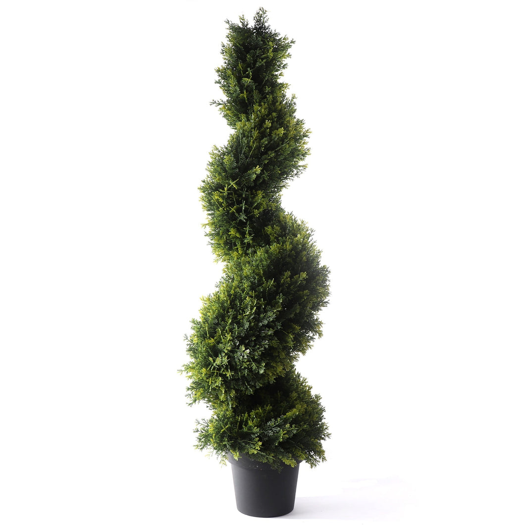 4' Artificial Cypress Spiral Topiary Tree