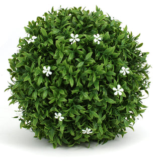 7" Small White Flower Topiary Ball