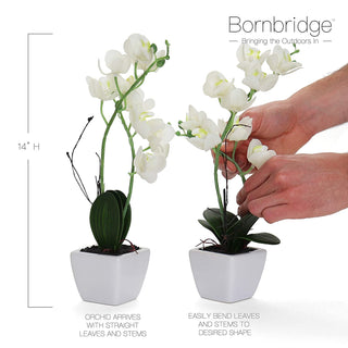 White Artificial Orchid - Medium