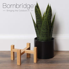 Load image into Gallery viewer, Small Artificial Snake Plant with Mid Century Plant Stand

