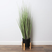 Load image into Gallery viewer, Large Artificial Grass Plant with Mid Century Plant Stand
