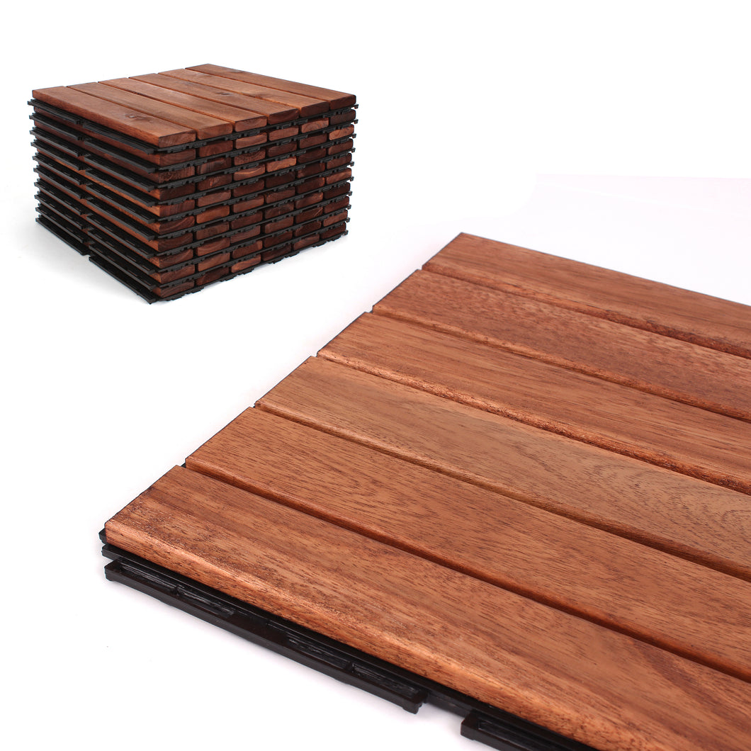 Oiled Acacia Straight Deck Tiles