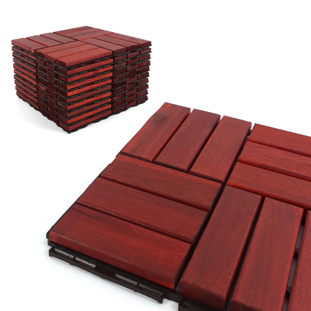 Clay Checkered Wood Deck Tiles
