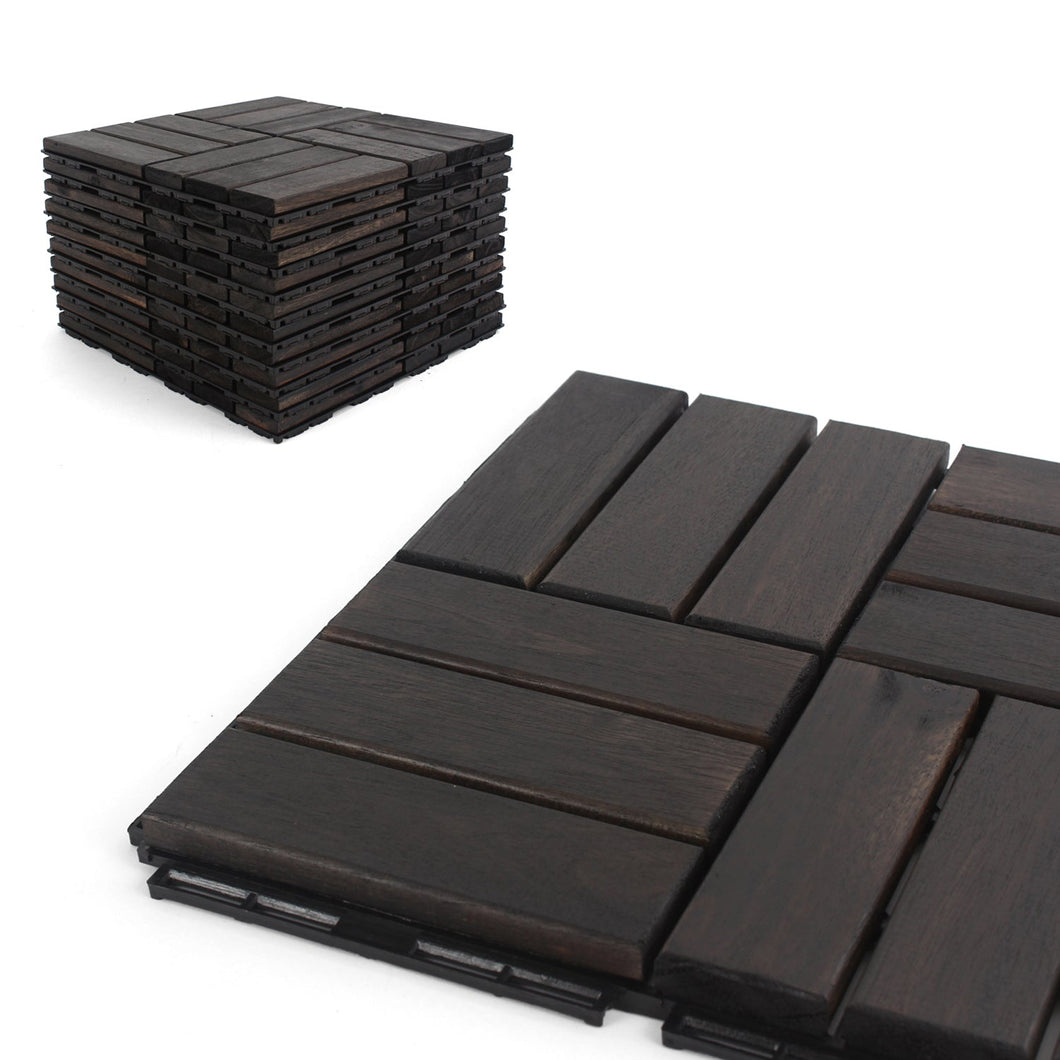 Ebony Checkered Wood Deck Tiles