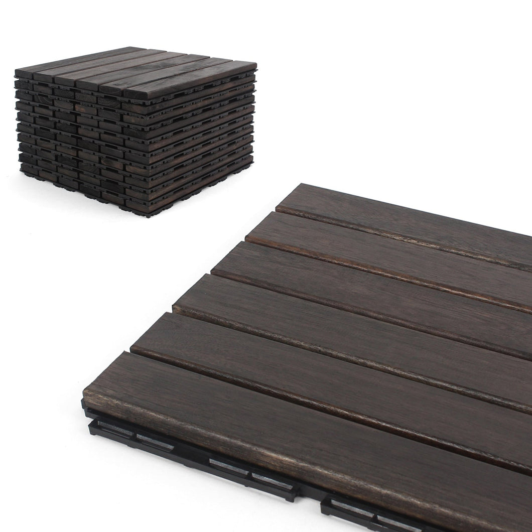 Ebony Straight Wood Deck Tiles